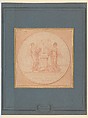 Design for a Medal, Edme Bouchardon (French, Chaumont 1698–1762 Paris), Red chalk; red chalk wash surrounding design