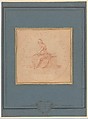 Design for a Medal: Bâtiments du Roy, 1740, Edme Bouchardon (French, Chaumont 1698–1762 Paris), Red chalk; red chalk wash surrounding design