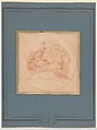 Design for a jeton or a token: Maison de la Reine 1740, Edme Bouchardon (French, Chaumont 1698–1762 Paris), Red chalk; red chalk wash surrounding design.