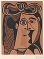 Head of a Woman in a Hat, Pablo Picasso (Spanish, Malaga 1881–1973 Mougins, France), Linoleum cut