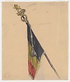 Belgian Flag, Auguste-François-Marie Gorguet French, Watercolor and black chalk on thin beige wove paper