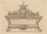 Design for a Reliquary with the Beheading of a Saint, Anonymous, Italian, 18th century  Italian, Pen and brown ink, gray wash