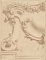 Design for Plasterwork Cartouche, Anonymous, Italian, 18th century  Italian, Pen and brown ink with brown wash