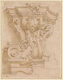Design for a plasterwork bracket, Anonymous, Italian, 18th century Italian, Pen and brown ink with brown wash