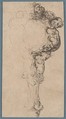 Design for a Hand Mirror or Fan Handle, Anonymous, Italian, 18th century Italian, Pen and black ink
