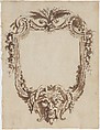 Design for a frame, Jean Charles Delafosse French, Pen and ink with brown wash