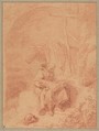 Saint Francis Reading, Christian Wilhelm Ernst Dietrich (German, Weimar 1712–1774 Dresden), Red chalk