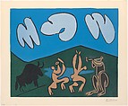 Bacchanal with a Black Bull, Pablo Picasso (Spanish, Malaga 1881–1973 Mougins, France), Linoleum cut