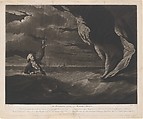 The Perilous Situation of Major Mony, When He Fell into the Sea with His Balloon on the 23rd of July, 1785, Off the Coast of Yarmouth; Most Providentially Discovered and Taken Up by the Argus Sloop, After Having Remained in the Water During Five Hours, John Murphy Irish, Mezzotint; second state of two