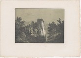 Ruins of a Castle, Karl Blechen German, Tone lithograph printed in black and grayish green