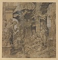 The Adoration of the Shepherds; verso: Sketches, Maarten van Heemskerck (Netherlandish, Heemskerck 1498–1574 Haarlem), Pen and two hues of brown ink, brown-gray wash, heightened with white gouache; verso: black chalk