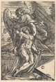 The Dead Christ supported by an angel, Giuseppe Scolari  Italian, Woodcut