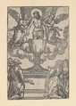 The Triumph of the Eucharist, Christ as the Man of Sorrows supported by two angels standing in a chalice, Anonymous, Italian, 16th century Italian, Woodcut