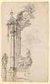 Study for an Altar with a Figure on a Raised Socle at Left; verso: Study for an Altar with a Figure of an Angel or Saint, Joseph Anton Feuchtmayer (German, Linz 1696–1770 Mimmenhausen), Pen and brown ink, graphite