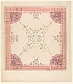 Design for a Ceiling with Magnolias, Auguste Herbst  French, Pen and brown ink, brush and pink and rose wash, heightened with white and gold