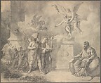 Apotheosis of George Washington, Attributed to Etienne Pallière (French, Bordeaux 1761–1820), Black chalk