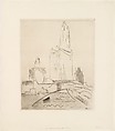 Woolworth from the River, John Marin American, Etching with monotype printing