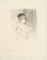 Marcelle Lender Seated, Henri de Toulouse-Lautrec (French, Albi 1864–1901 Saint-André-du-Bois), Crayon lithograph with scraper printed in gray-black on wove paper; only state