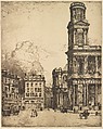 Saint Sulpice, Paris: La Grande Tour, Donald Shaw MacLaughlan American, born Canada, Etching; fourth state of four