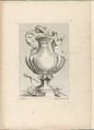 Design for a vase with a faun and a nymph, from Livre de Vases (Book of Vases), plate 10, Gabriel Huquier French, Etching