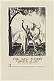 New Society Dinner Card, George Bellows (American, Columbus, Ohio 1882–1925 New York), Lithograph