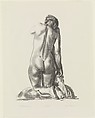 Nude Study, Woman Kneeling on a Pillow, George Bellows (American, Columbus, Ohio 1882–1925 New York), Lithograph
