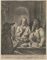 Christ in Emmaus, Johann Sadeler I  Netherlandish, Engraving