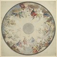 Design for a Cupola with Old and New Testament Figures, Pietro de Angelis  Italian, Watercolor