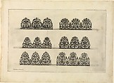 Vari disegni di merletti (page 9r), Bartolomeo Danieli (Italian, active Bologna and Siena 1610–1643), Etching