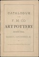 Catalogue of the F. M. Co., Art Pottery, Barbotine Vases, Baskets, Jardineres, &c., Faience Manufacturing Company (American, Greenpoint, New York, 1881–1892), Illustrations: wood engraving