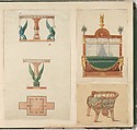 Designs for Furniture, Pierre Antoine Bellangé (French, Paris 1758–1827 Paris), Pen and black ink, graphite, and watercolor