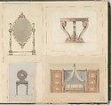 Designs for Furniture, Pierre Antoine Bellangé (French, Paris 1758–1827 Paris), Pen and black ink, graphite, and watercolor