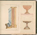 Designs for Furniture, Pierre Antoine Bellangé (French, Paris 1758–1827 Paris), Pen and black ink, graphite, and watercolor