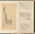 Designs for Furniture, Pierre Antoine Bellangé (French, Paris 1758–1827 Paris), Pen and black ink, graphite, and watercolor