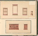 Designs for Furniture, Pierre Antoine Bellangé (French, Paris 1758–1827 Paris), Pen and black ink, graphite, and watercolor