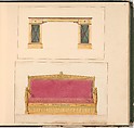 Designs for Furniture, Pierre Antoine Bellangé (French, Paris 1758–1827 Paris), Pen and black ink, graphite, and watercolor