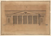 Design of a Greenhouse for the Right Honorable Earl of Coventry, Croome Court, Worcestershire (Elevation), Robert Adam (British, Kirkcaldy, Scotland 1728–1792 London), Pen and gray ink, brush and wash