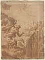 The Metamorphosis of Syrinx, Anonymous, French, School of Fontainebleau, 16th century French, Pen and brown ink, brush and brown wash, over traces of black chalk, squared in black chalk