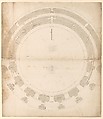 St. Peter's, drum, plan, at two levels (recto) compass (verso), Drawn by Anonymous, French, 16th century, Dark brown ink, black chalk, and incised lines