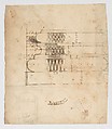 Forum of Augustus, hemicycle, Attic base, elevation and sculpted detail; Ionic capital, elevation; Palazzo Baldassini, cortile, elevation (recto) blank (verso), Drawn by Anonymous, French, 16th century, Dark brown ink, black chalk, and incised lines
