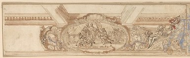 Decoration for Frieze, Anonymous, French, 16th century, Pen and bistre tinted