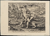 Allegory of Africa, from "The Four Continents", Adriaen Collaert Netherlandish, Engraving; first state