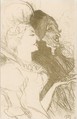Carnival, Henri de Toulouse-Lautrec French, Crayon and brush lithograph with scraper printed in olive green and red on wove paper trimmed at plate mark; third state of three