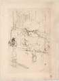 At the Brasserie Hanneton, Henri de Toulouse-Lautrec French, Crayon lithograph printed in brown-black on wove paper