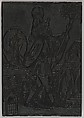 The Crucifixion and St. Christopher, Anonymous, German, Augsburg, 15th century, Pear wood block, carved on two sides
