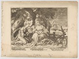 The Betrothal of Saint Catherine, Nicolas Perrey  French, Engraving