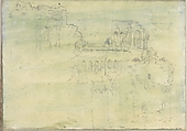 Smaller Italian sketchbook (containing 43 drawings on 44 leaves), Joseph Wright (Wright of Derby) (British, Derby 1734–1797 Derby), Graphite, pen and ink, brush and gray and yellow wash or watercolor