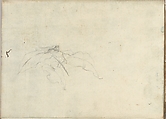 Carved panel and border ornament (recto). Sketches of leaves (verso) (Smaller Italian sketchbook, leaf 21), Joseph Wright (Wright of Derby) (British, Derby 1734–1797 Derby), Recto: graphite, brush and blue and yellow wash
Verso: graphite