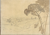 Smaller Italian sketchbook (containing 43 drawings on 44 leaves), Joseph Wright (Wright of Derby) (British, Derby 1734–1797 Derby), Graphite, pen and ink, brush and gray and yellow wash or watercolor