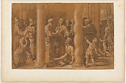 St. Peter and St. John Healing the Cripples at the Gate of the Temple, Parmigianino (Girolamo Francesco Maria Mazzola)  Italian, Etching and engraving